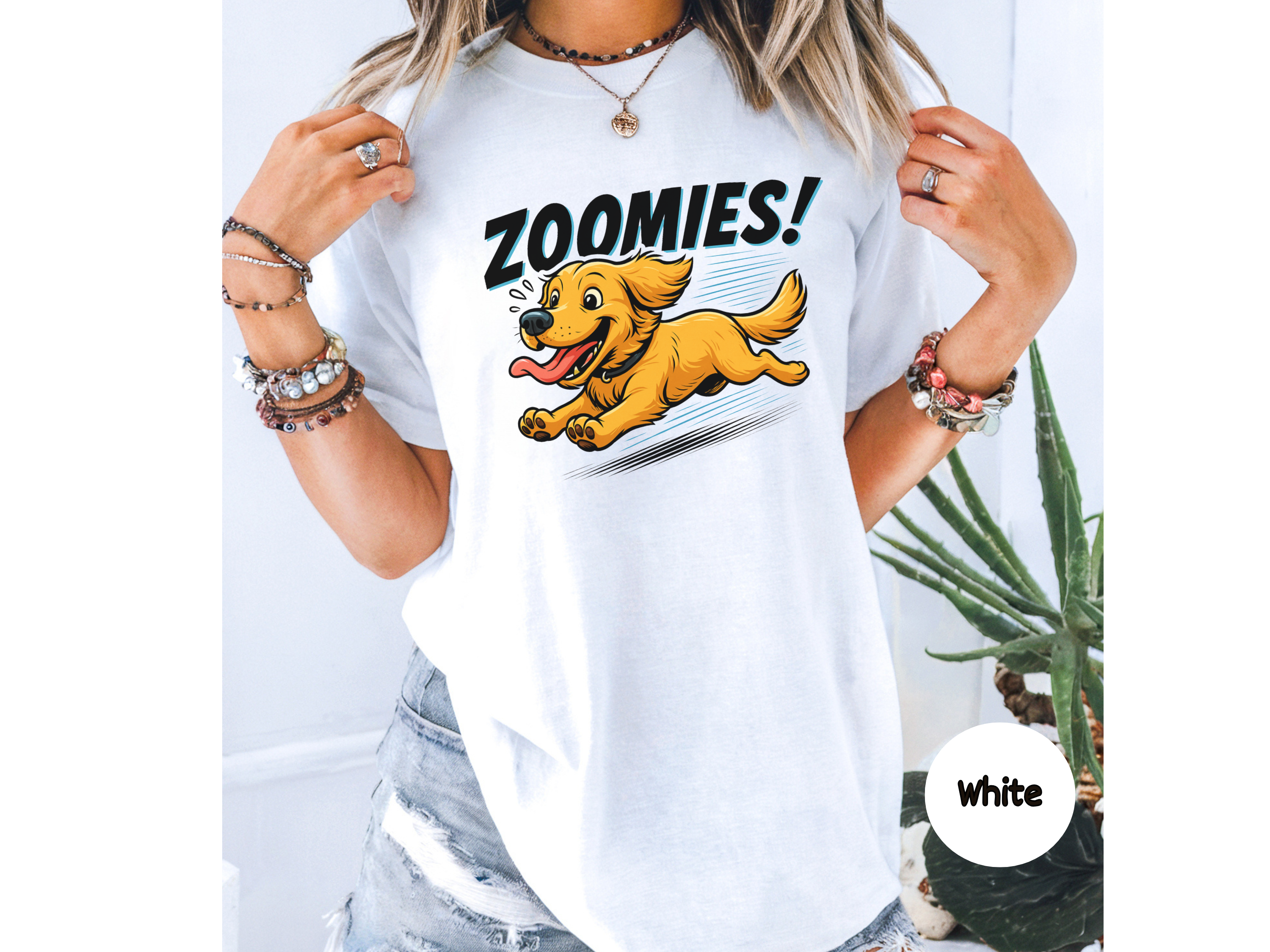 Golden Retriever zoomies shirt featuring a playful running dog design perfect for dog lovers casual wear and gifts.
