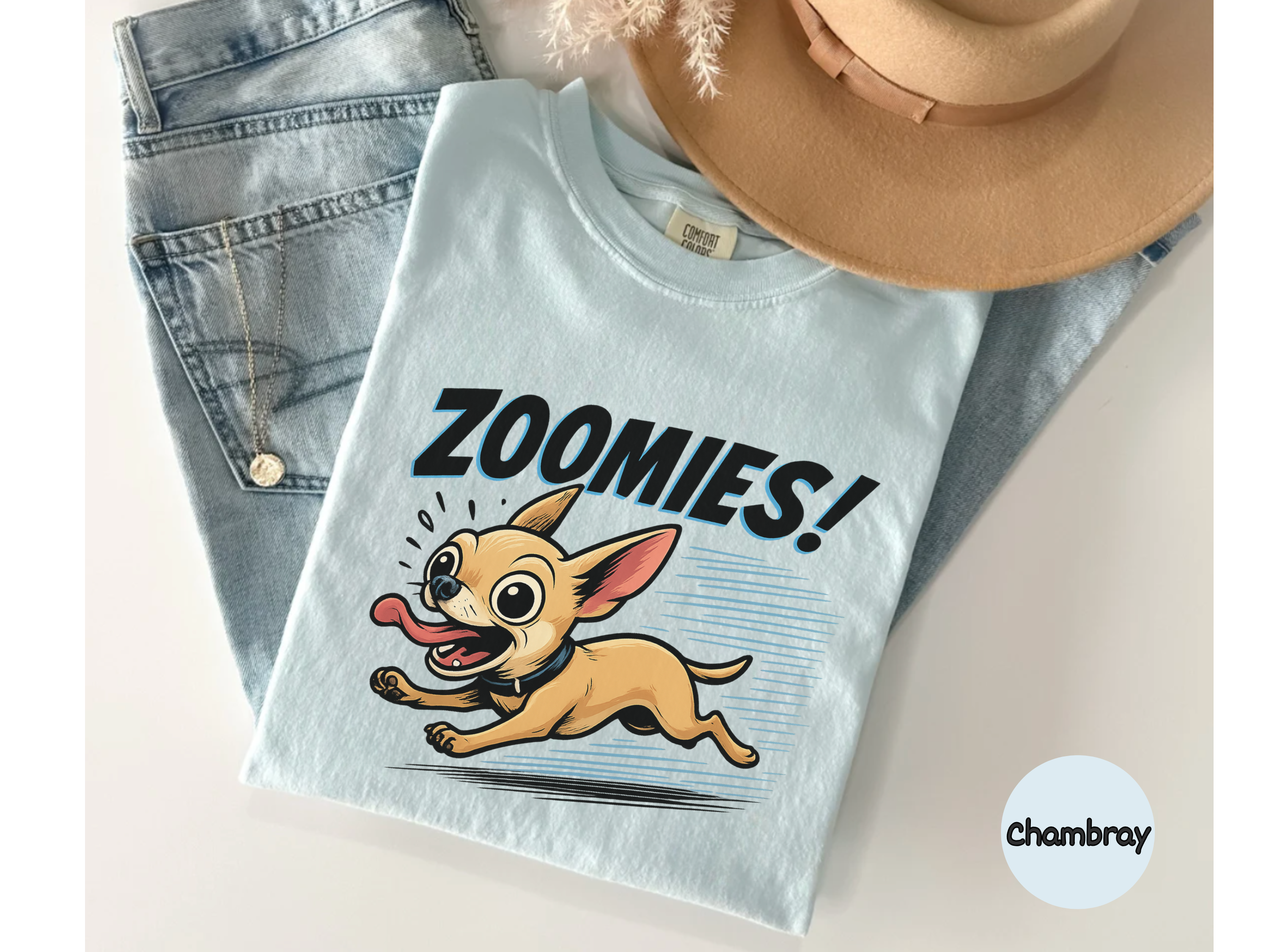 Small dog Chihuahua tee with cute paws big eyes and fun design ideal for dog lovers casual fashion or gifts.