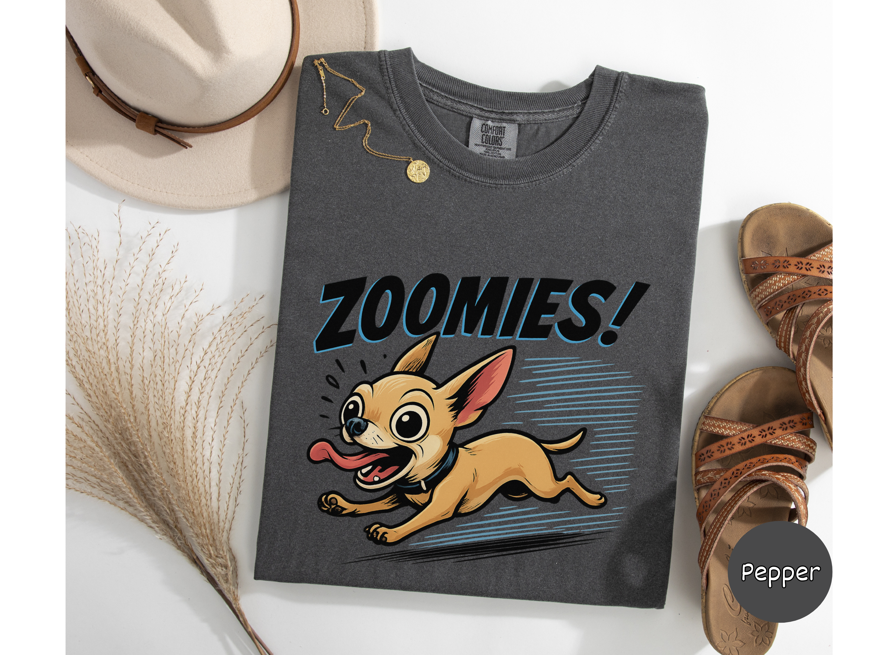 Funny Chihuahua graphic tee with bright colors comfy fit soft cotton perfect for casual outfits and dog lovers.