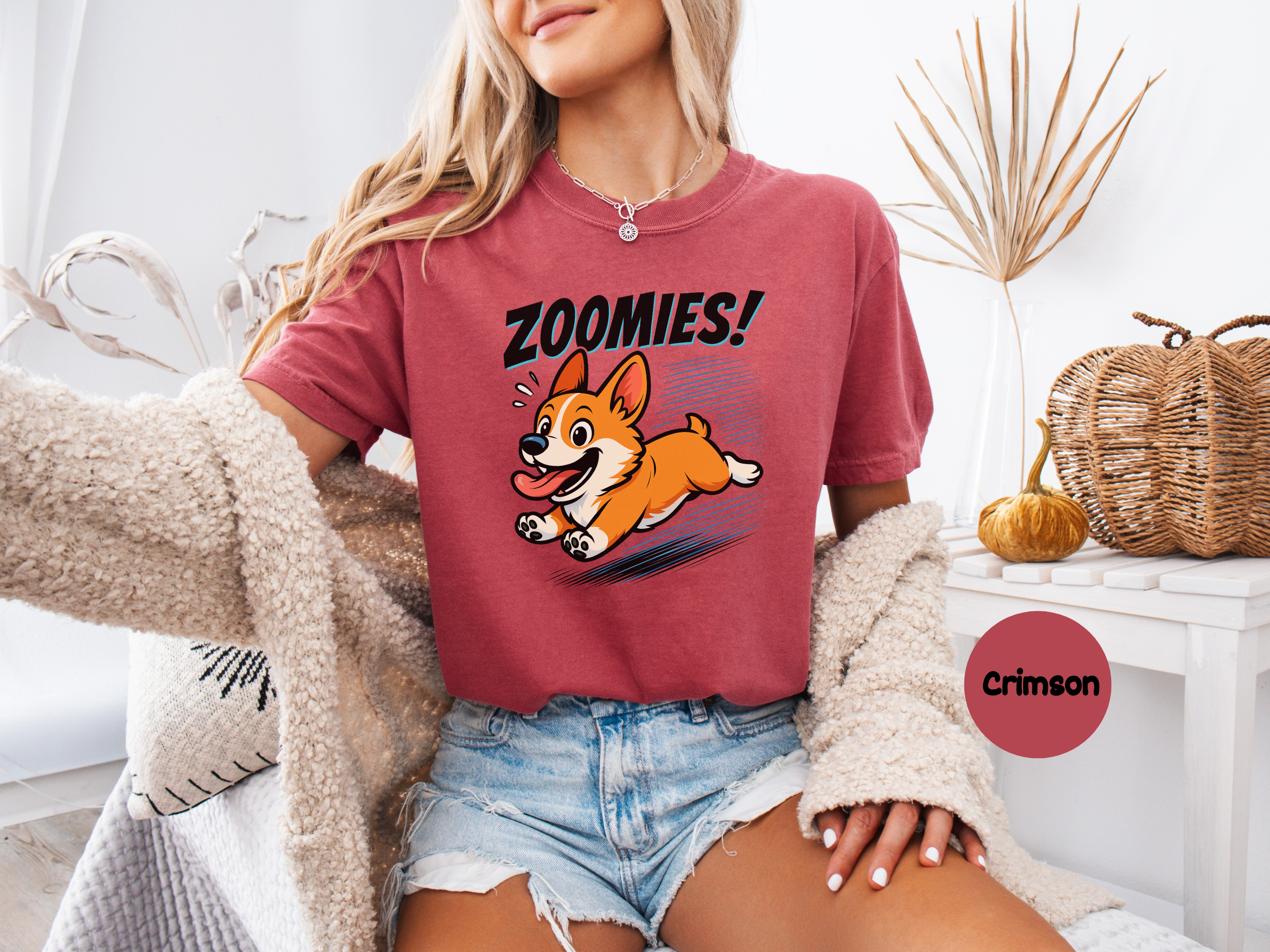 Corgi shirt with bold zoomies design capturing that hilarious energy explosion pet lovers will adore and wear proudly.