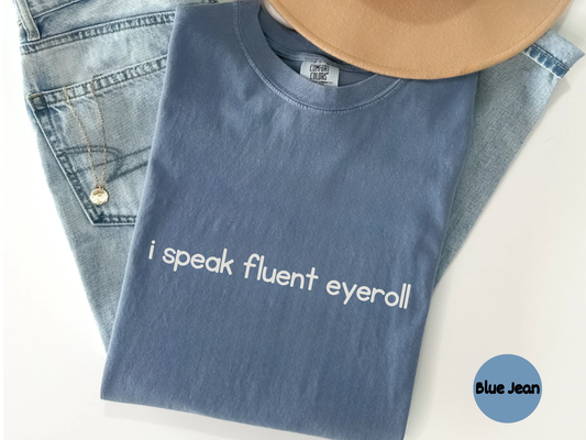 Relatable humor shirt with sarcastic quote in high contrast lettering perfect for introverts office workers and people who express everything with an eye roll