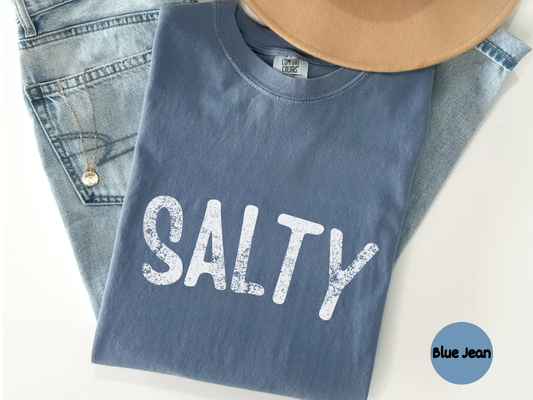 Funny text t shirt with distressed salty typography perfect for casual wear street style and anyone who enjoys attitude driven fashion